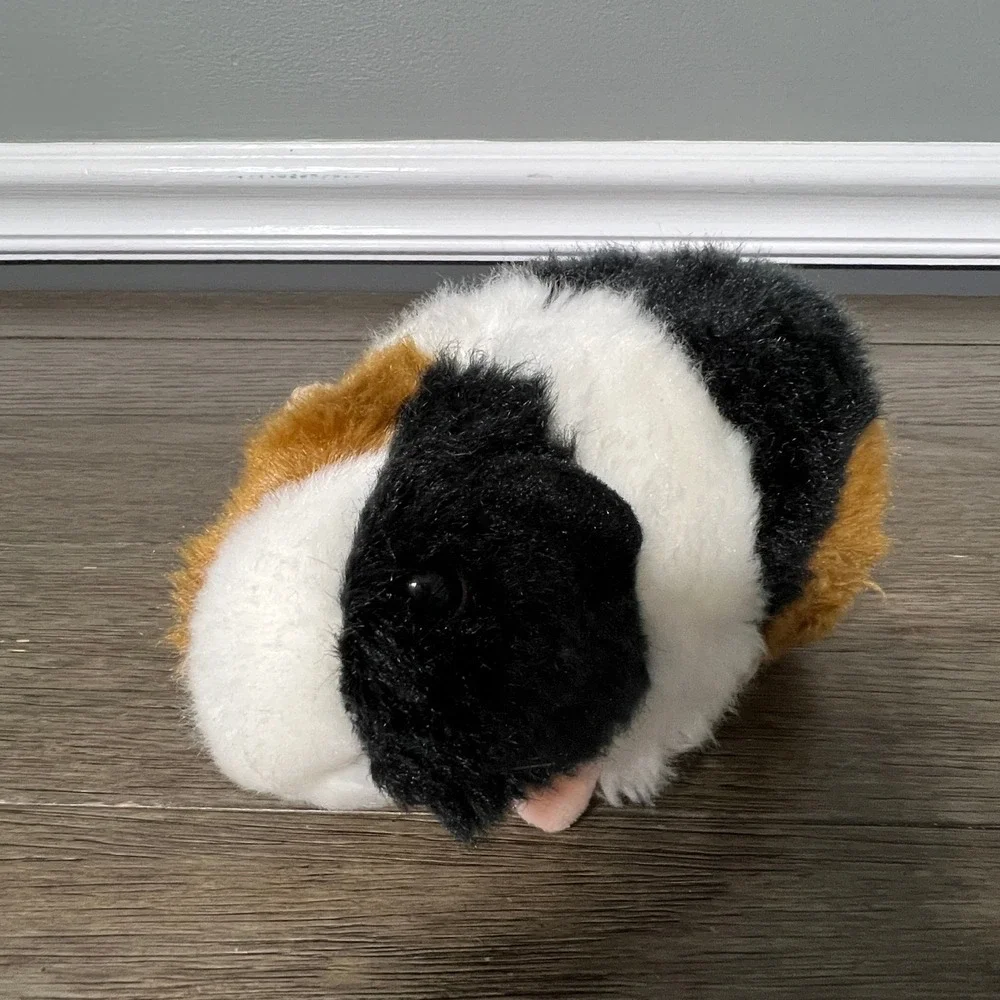 Guinea Pig Plush Stuffed Animal Toy Pet Rodent Tricolor Black White Brown 7 inch